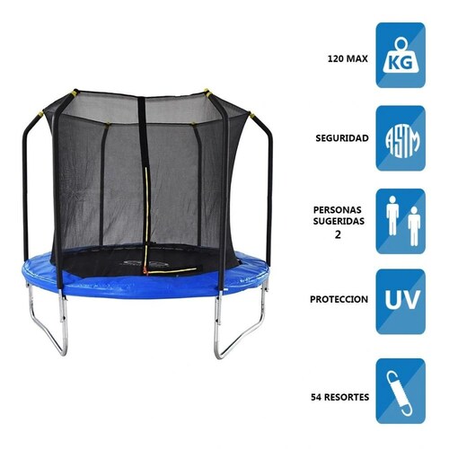 Trampolin Brincolin  8 Pies con Malla de Seguridad (2.4mts) 