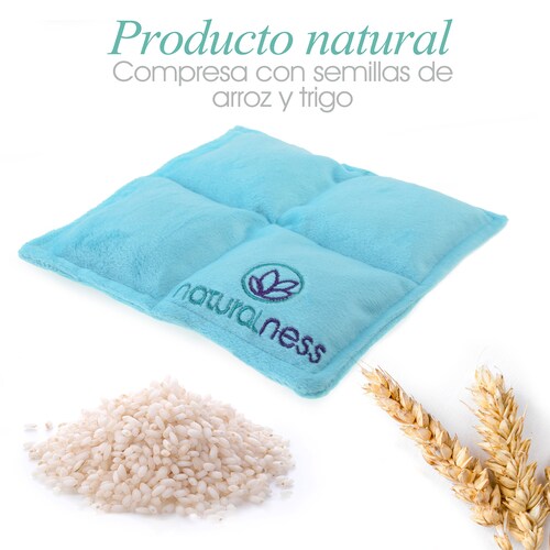 Naturalness - Compresa  de semillas Bebé - Elaborada con Semillas y Plantas medicinales, como manzanilla y lavanda entre otras Ayuda a reducir cólicos de bebé y a dormir mas calientito. - Línea Bebé (Color  Azul) 