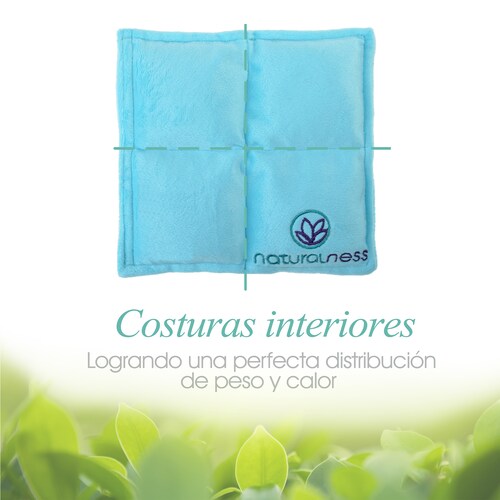 Naturalness - Compresa  de semillas Bebé - Elaborada con Semillas y Plantas medicinales, como manzanilla y lavanda entre otras Ayuda a reducir cólicos de bebé y a dormir mas calientito. - Línea Bebé (Color  Azul) 