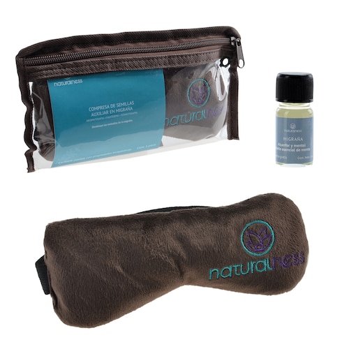 Naturalness - Compresa fría para mitigar las molestias del dolor de cabeza y barra de gel (Antifaz). Línea Relajante