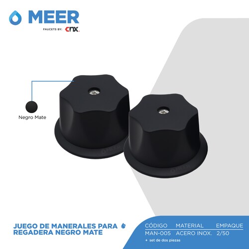 Juego De Manerales Para Regadera Color Negro Mate (Fabricado en Zinc).