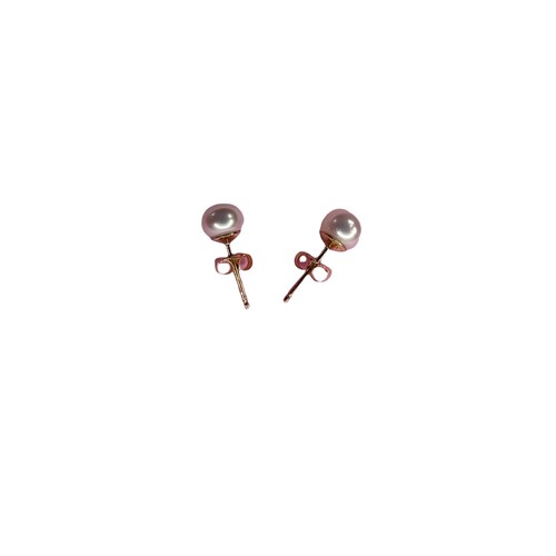 Broquel Perlas Boton 5.5 Mm Elaborado En Oro De 14 K + Obsequio