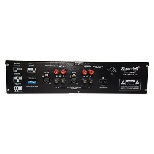 Amplificador Skrander 4 canales 600W con crossover