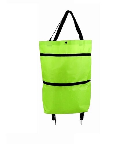 Bolso Con Ruedas Plegable Oxford Para Compras Carro Portatil Verde
