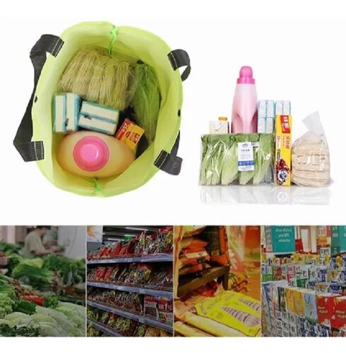 Bolso Con Ruedas Plegable Oxford Para Compras Carro Portatil Verde