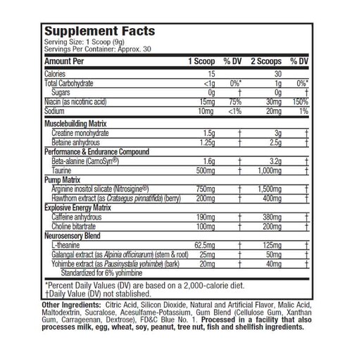MuscleTech Vapor X5 Next Gen 30 Serv. 263G. Ponche Frutal