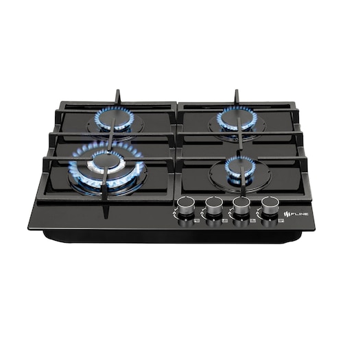 Parrilla de Gas Empotrable 4 Quemadores  Vidrio templado | Oporto 4 | FLINE