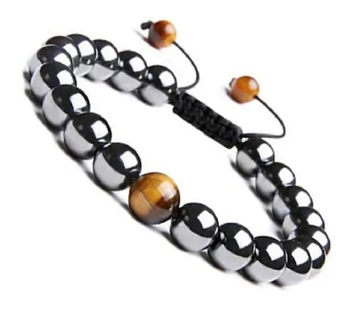Juego De Pulseras Para Hombre Ajustable Piedra Natural