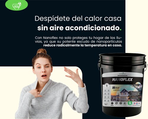 1009 NFX NANOFLEX. Impermeabilizante y Escudo Térmico UV, Orgánico, base Nanotecnologia, 25 Años de Garantía,19 Lts