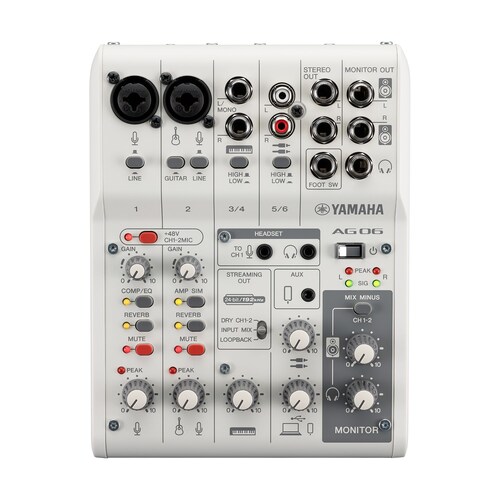 Mezcladora Análoga 6 Canales p/Live Stream Yamaha AG06 MK2 