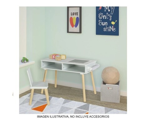 Escritorio Infantil  kids con 1 silla Blanco