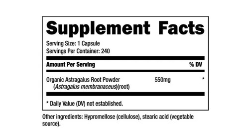 Astragalo Premium Astragalus 550mg 240 Capsulas Nutricost Original 
