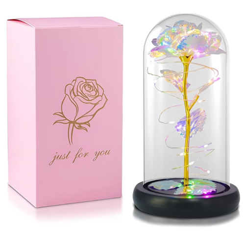 Luz LED rosa en vidrio, regalos para esposa, mujer, novia, regalo