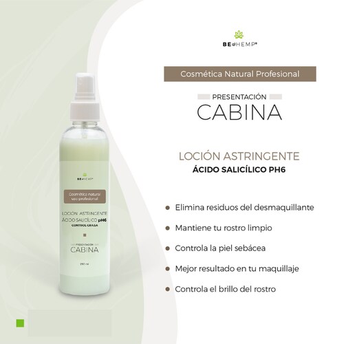 Loción astringente ácido salicílico ph6 antiacné 250 ml Beohemp