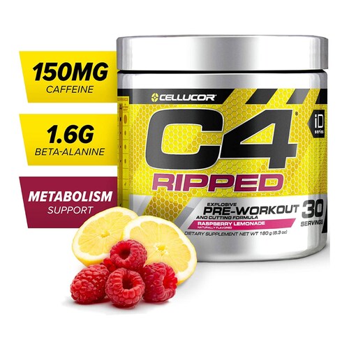 Pre-Entreno Cellucor C4 Ripped 183g 30 Serv. - Limonada de Cereza.