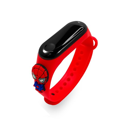 Reloj Led Digital Para Niños Personajes De Dibujos Animados Reloj De Banda Infantil Mas Audifonos Bluetooth Inalambrico i12 Android Color Rojo