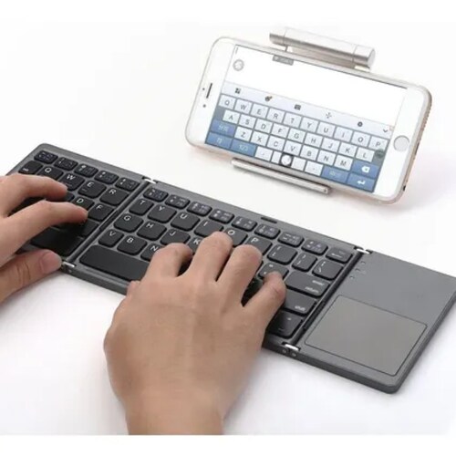 Teclado Inalámbrico Bluetooth Recargable Y Plegable