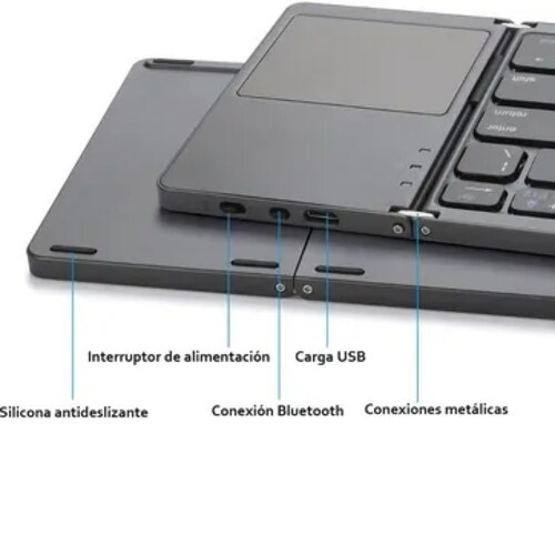 Teclado Inalámbrico Bluetooth Recargable Y Plegable