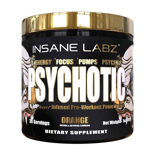 Pre-Entreno Insane Labz Psychotic Gold 202 Gr. 35 Serv. - Naranja