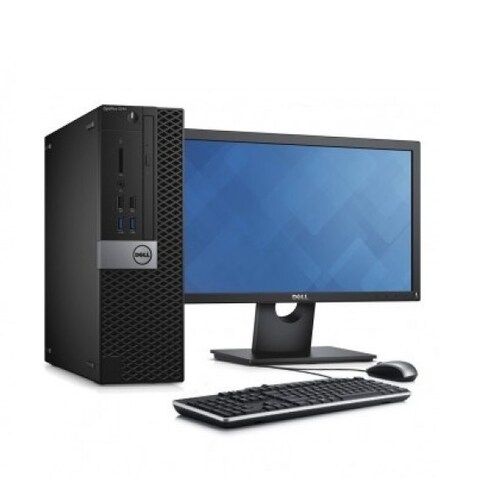 PC Dell Optiplex 7050 SFF-Core i5, 7ma generación- 16GB RAM- 256GB SSD-Monitor 19"- Windows 10 Pro- Equipo Clase A, Reacondicionado. .