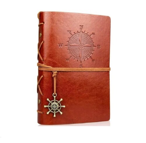 Libreta Vintage De Piel Grande Marron