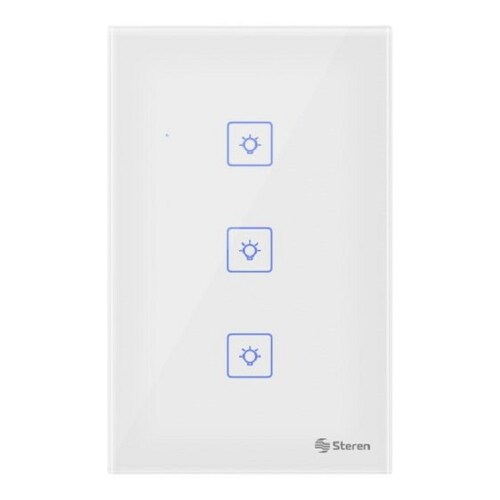 Interruptor Apagador Inteligente WiFi STEREN TRIPLE No Neutro