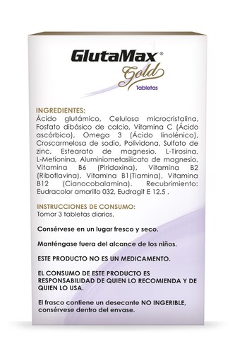 Glutamax Gold, 60 Tabletas, Adulto Mayor, 0.66 g c/u, Omega 3