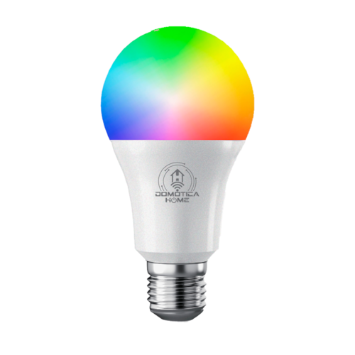 Foco Led Inteligente WIFI  DOMOTICA HOME, Multicolor + Luz Blanca Fría y Cálida (RGB + Rango de Luz Blanca 2700K a 6500K, 806 Lumens en Luces Blancas), Compatible con iOS, Android, Alexa y Asistente de Google para redes de 2.4 GHz , 9W, Dimmable Desde App Tuya & Smart Life.