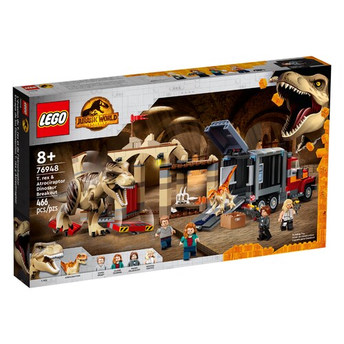 Lego 76948 Fuga de los Dinosaurios T. rex y Atrocirraptor