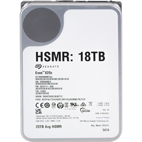 Disco Duro Interno 18TB SEAGATE EXOS X20Z SATA 7200RPM ST18000NM013J 