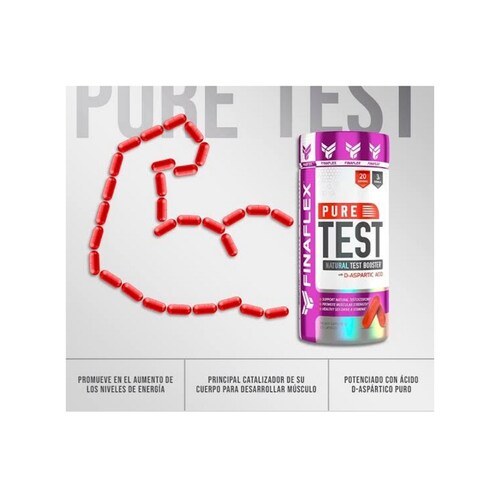 Pure Test 120 Caps POTENCIADOR NATURAL FUERZA Y MUSCULO FINAFLEX