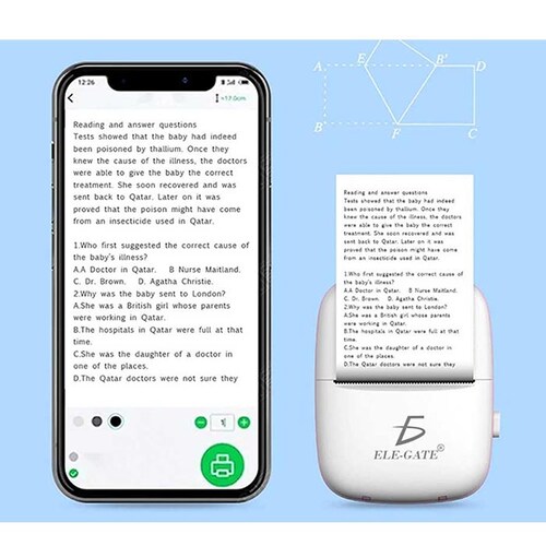 Mini Impresora Térmica Portátil Bluetooth Para Celular PC 