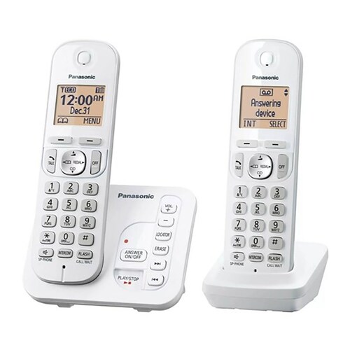 Teléfono inalámbrico Panasonic TG7122SK 2 Auriculares Blanco Reacondicionado Grado A