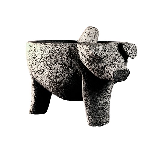 Molcajete de 7 Pulgadas de Piedra Volcánica Negra
