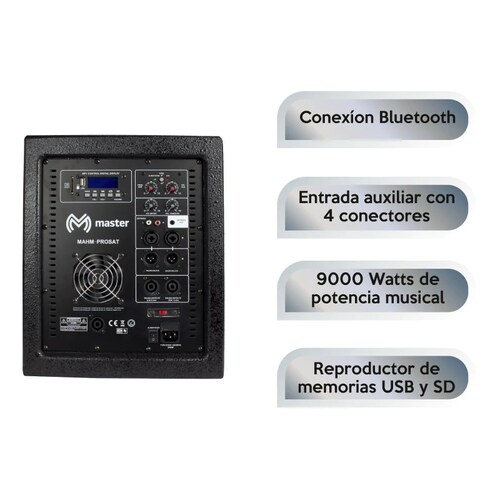 Sistema Lineal de Audio Profesional 9000 Watts Alta Potencia Musical para Espacios Abiertos / Master / MAHM-PROSAT