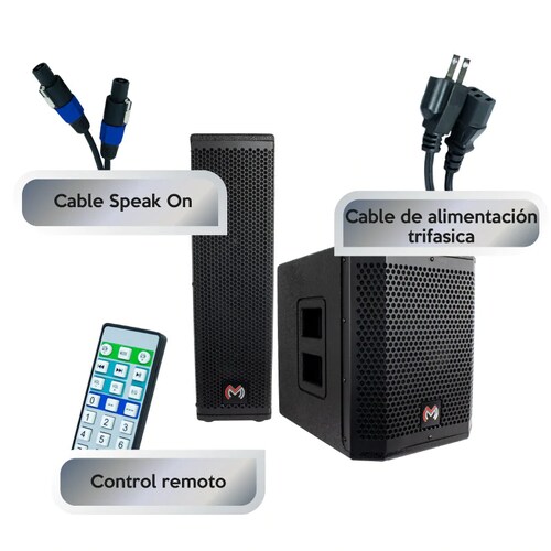 Sistema Lineal de Audio Profesional 9000 Watts Alta Potencia Musical para Espacios Abiertos / Master / MAHM-PROSAT