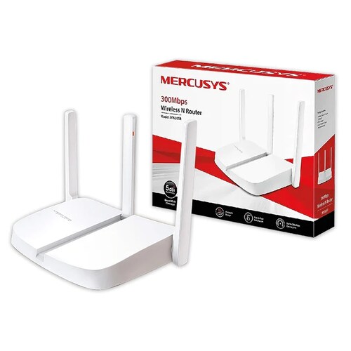 Router 300 Mbit/s 2,4 GHz Blanco 3 Antenas Externo Modem Inalambrico MW306R 4 Puertos RJ45