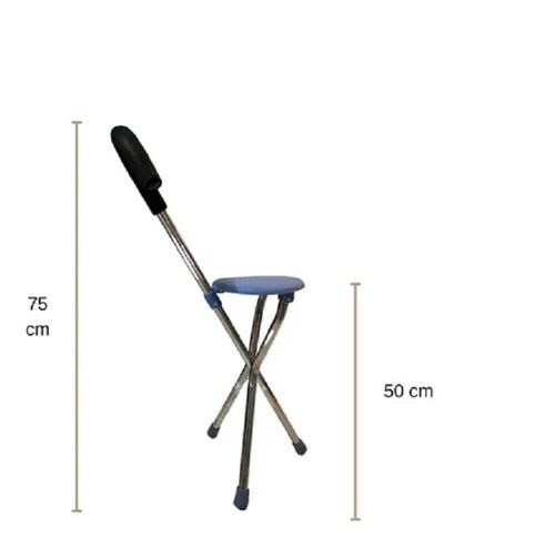 Bastón Con Asiento Plegable De 3 Apoyos