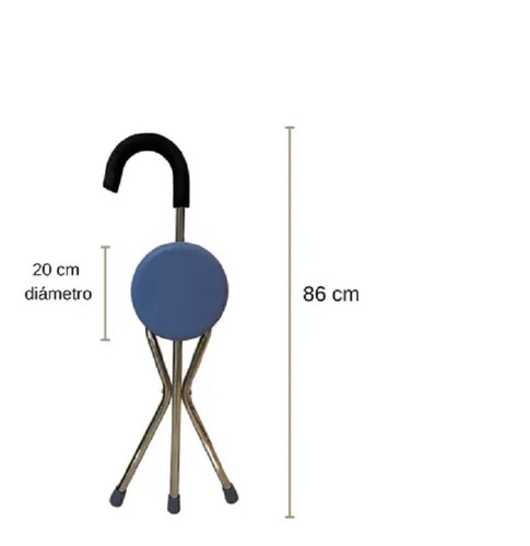 Bastón Con Asiento Plegable De 3 Apoyos