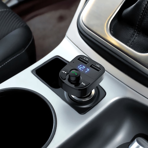 Receptor Transmisor Bluetooth Archy FM para Auto, Manos Libres, Radio FM, Reproductor MP3, Cargador 3.1A y Entrada USB (BTX8).