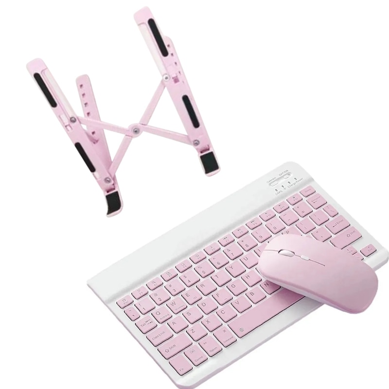 Kit Teclado Inal mbrico Mouse Recargable Bluetooth Soporte para