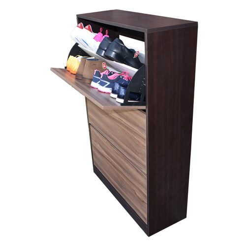 Organizador De Zapatos Hogare Mueble Zapatero Madera Venecia Elegante  y Minimalista Chocolate Parota