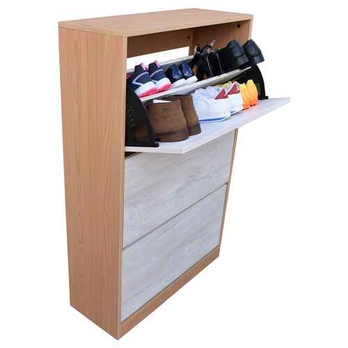 Organizador De Zapatos Hogare, Mueble Zapatero Madera, Venecia Elegante  y Minimalista Roble Blanco