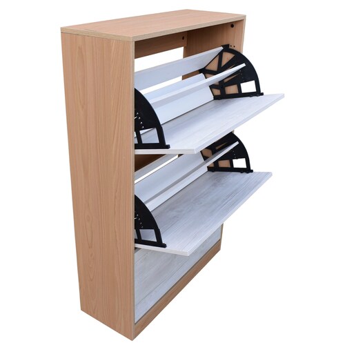 Organizador De Zapatos Hogare, Mueble Zapatero Madera, Venecia Elegante  y Minimalista Roble Blanco