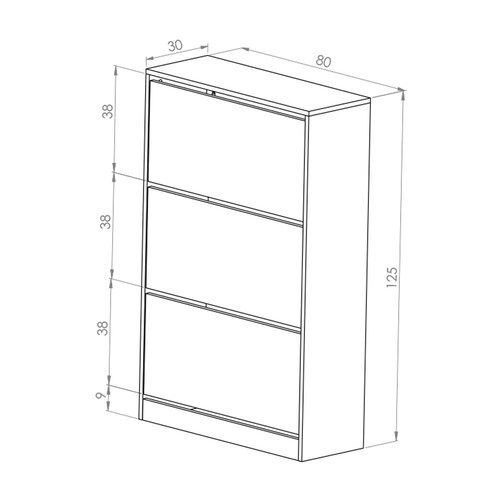 Organizador De Zapatos Hogare, Mueble Zapatero Madera, Venecia Elegante  y Minimalista Roble Blanco