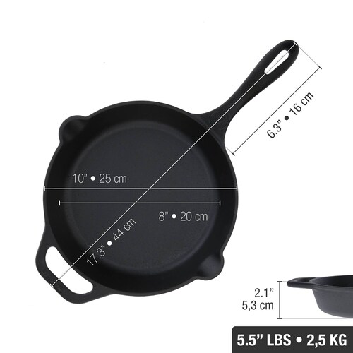 Juego De Sartenes De Hierro Esmaltado Victoria 30 Cm Y 25 Cm.