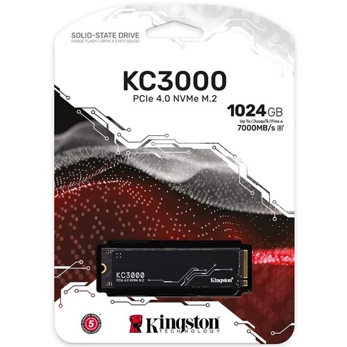M.2 2280 SSD 1TB Kingston KC3000 NVMe PCIe 4.0 SKC3000S/1024G.