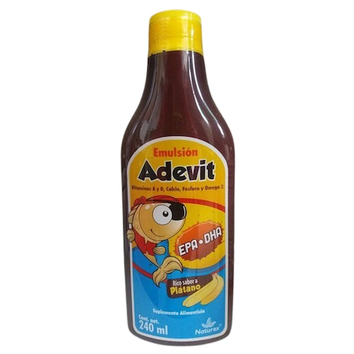 Adevit Emulsion, 240 ml, Aceite de Higado de Bacalao, Vitamina A y D, Fosforo