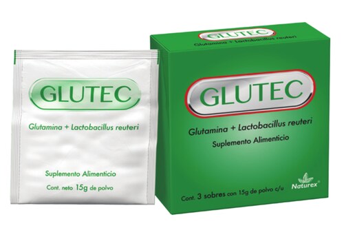Glutec, 3 sobres, 15 g c/u, Auxiliar en Transtorno Gastrointestinal, Diarrea