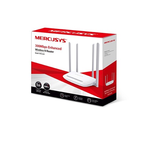 Router 300 Mbit/s Omnidireccional 4 Antenas PC Lap Modem Blanco RJ45 4 Puertos MW325R Enthernet